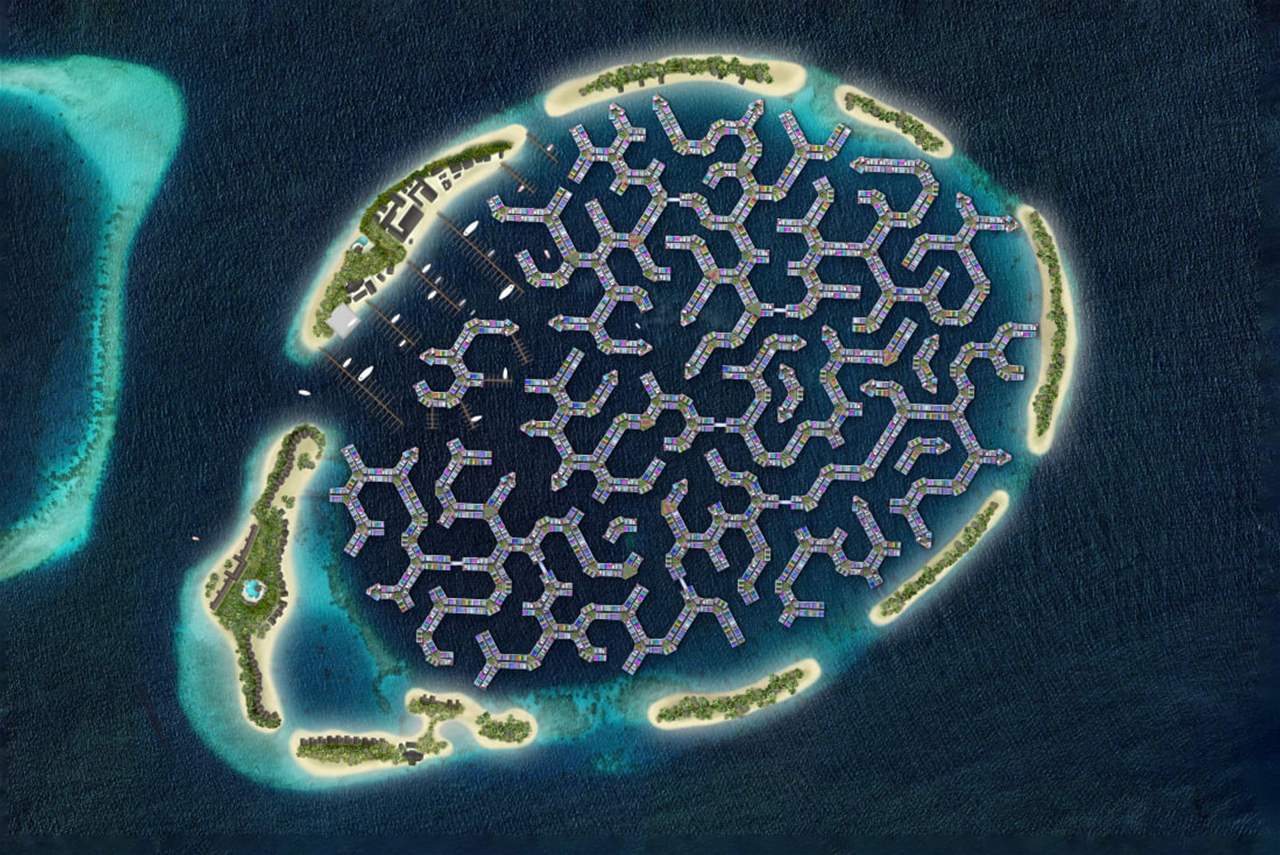 An entire city on the Maldives begins to float away