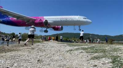 Viral Video: Tourists duck as plane makes extremely low landing on Greek island of Skiathos